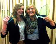 Debbie Richardson and Kelly Simm collecting their awards